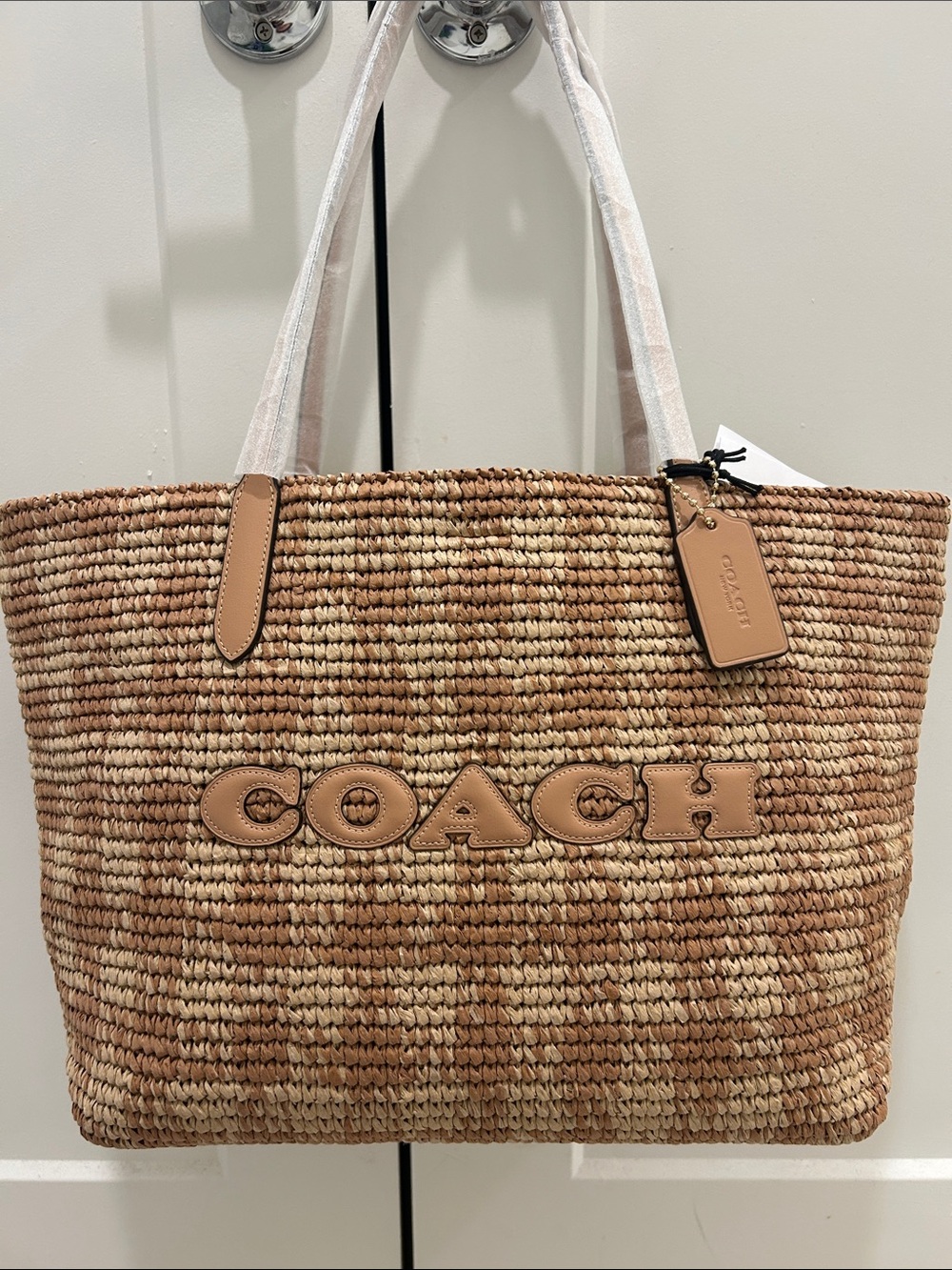Coach (NWT) City Tote in Gingham Print